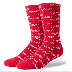 Stance Red Repeat Crew Height Sock